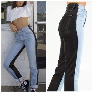 Revice Ex-boyfriend Button Fly High Waist Harlow Jeans Two tones 100% Cotton